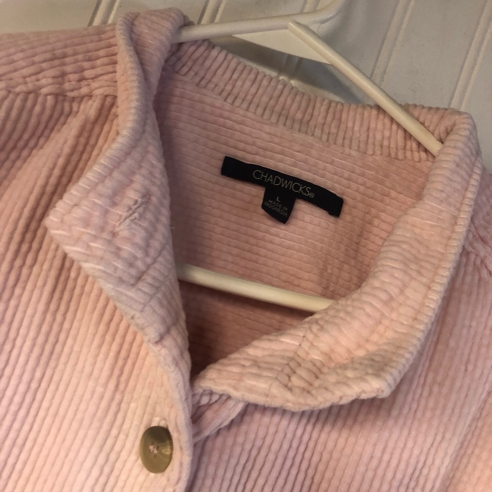 Chadwicks Pink Relaxed Button Down Shirt with Mandarin Collar - Picture 4 of 5